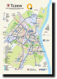 Plan miasta z komunikacją miejską
